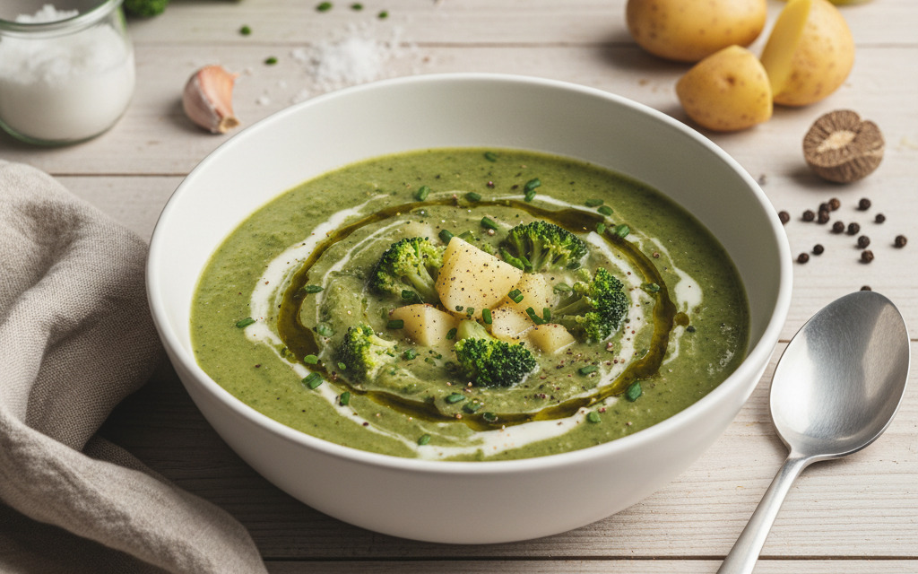 Cremige Vegane Broccoli-Kartoffel-Suppe