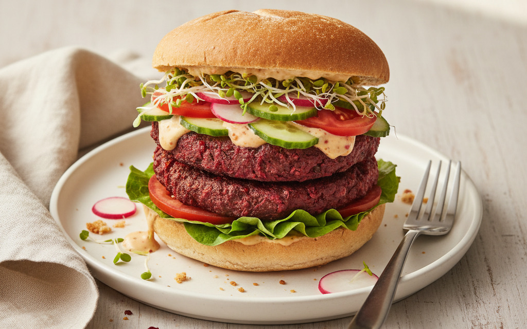 Veganer Burger ohne Fleischersatz