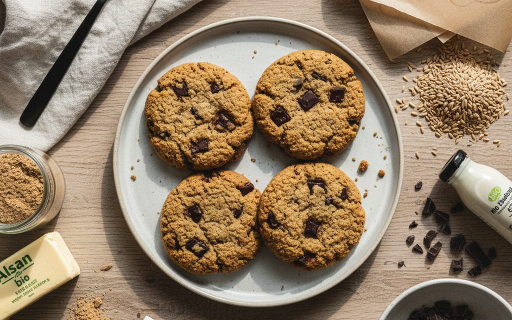 Bio-vegane Dinkel-Schoko-Cookies