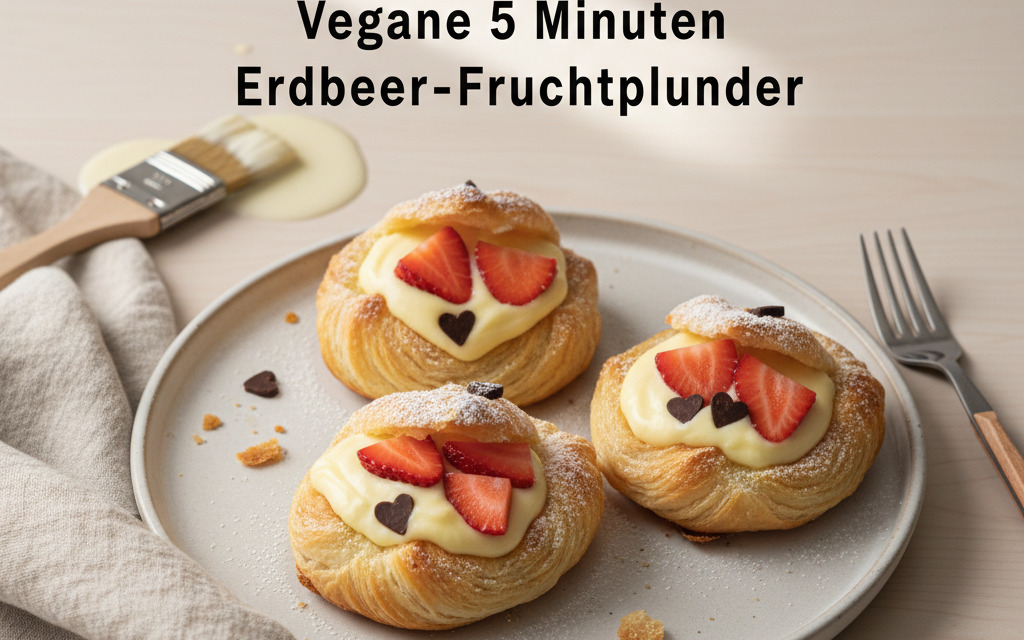 Vegane 5 Minuten Erdbeer-Fruchtplunder