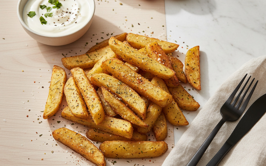 Fettarme Vegane Ofen-Pommes