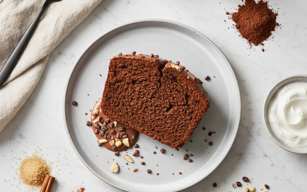 Saftiger, fettarmer, Veganer Schokokuchen