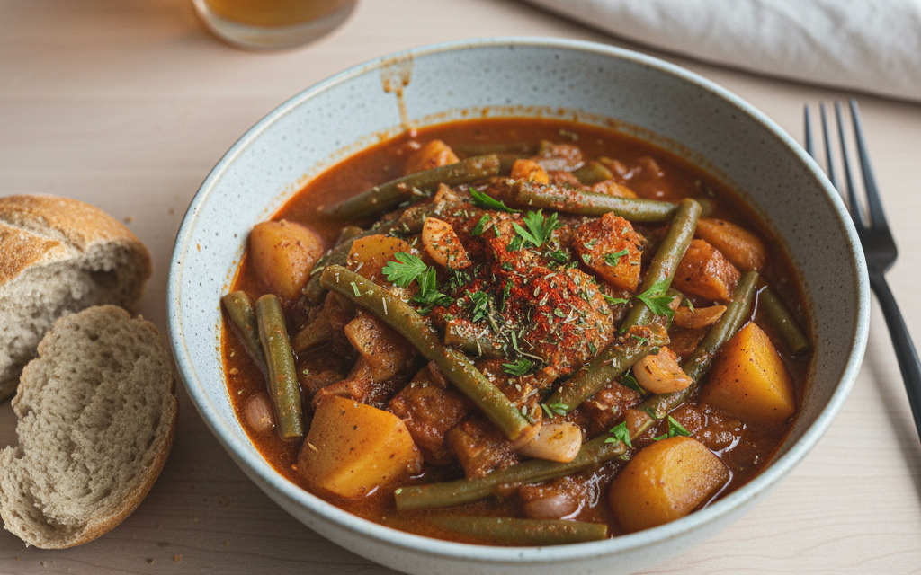 Veganes Fisolen-Gulasch