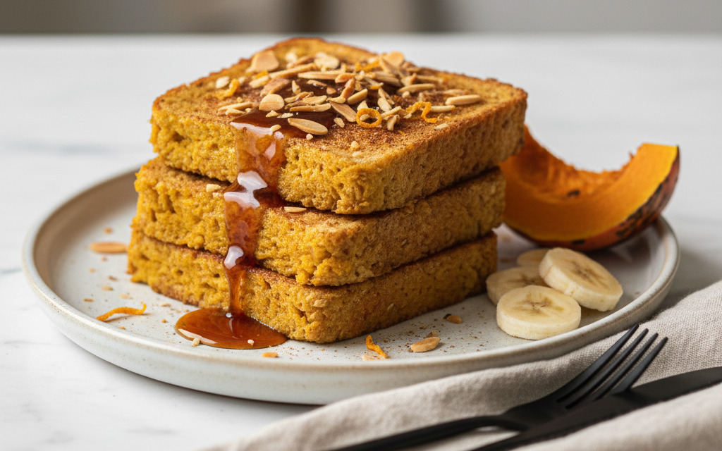 French Toast mit Kürbis und Mandelsplittern