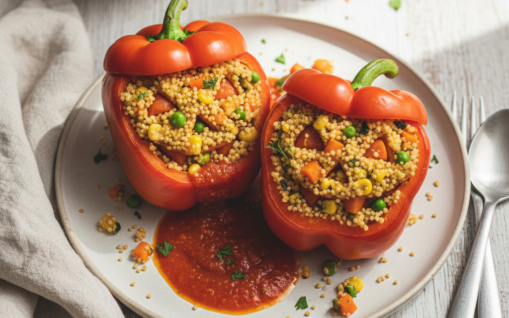 Vegane Gefüllte Grusel-Paprika