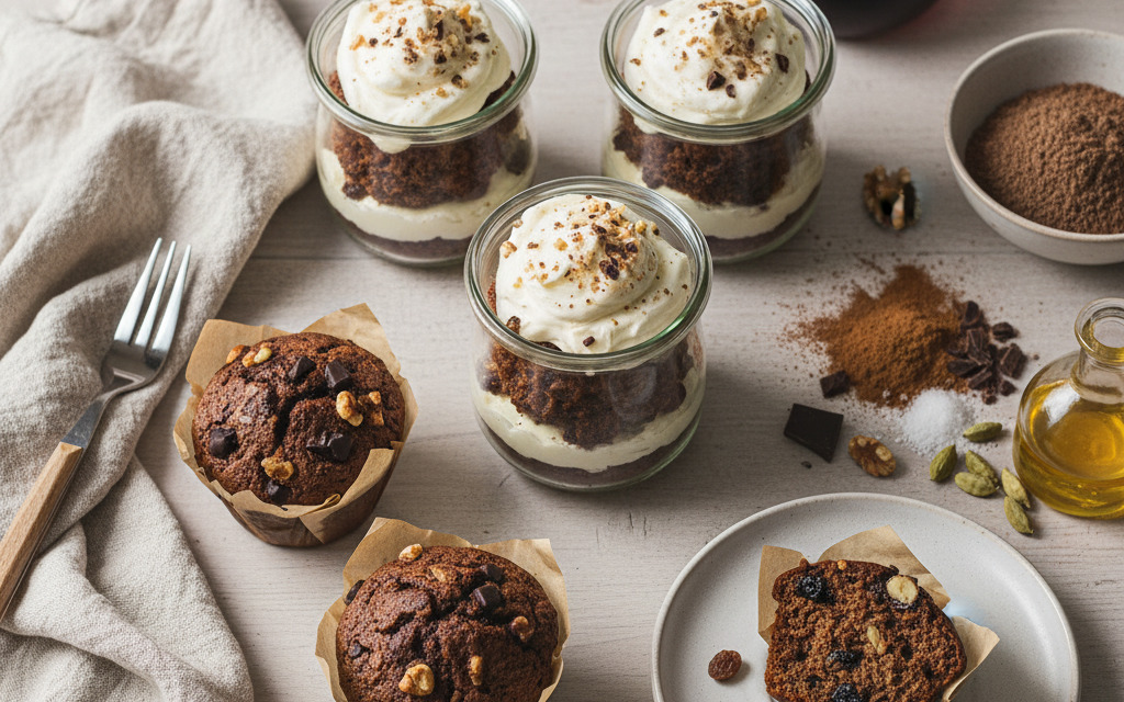 Veganer Glühwein Kuchen im Glas oder Muffins