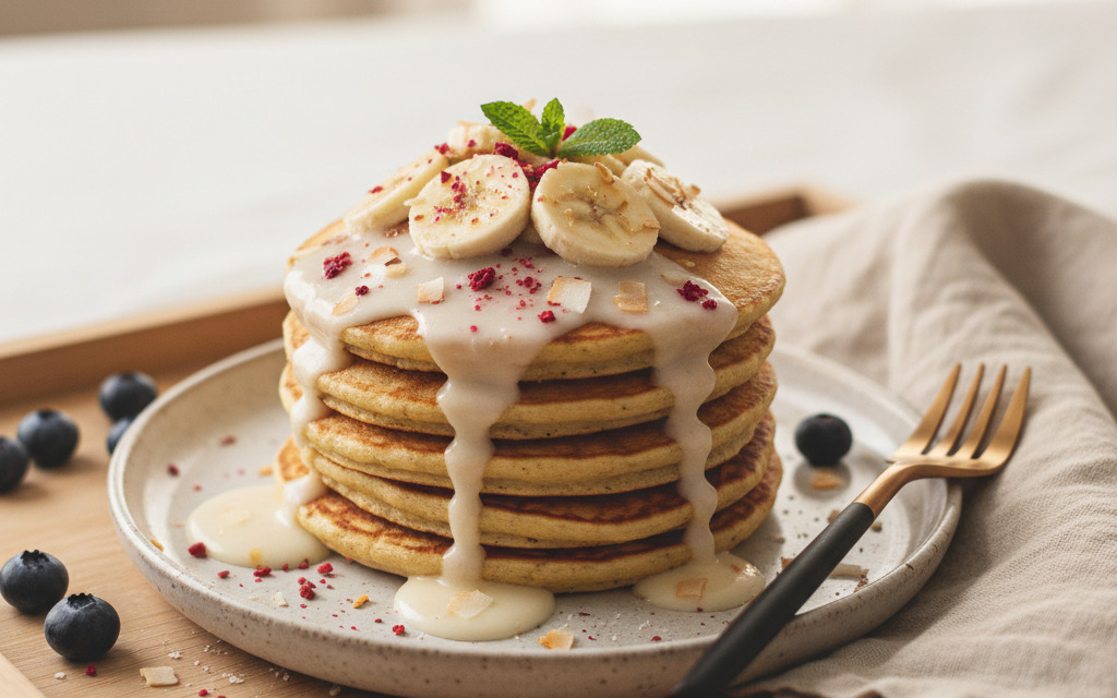 Veganes Frühstück deluxe: einfache, glutenfreie Kokos-Pancakes