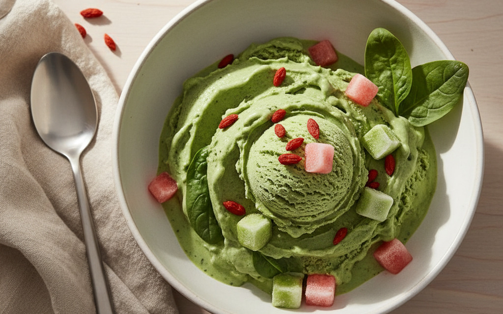 Veganer Green-Smoothie Ice Cream