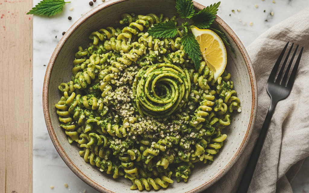 Vegane Hanf-Brennnessel-Pesto