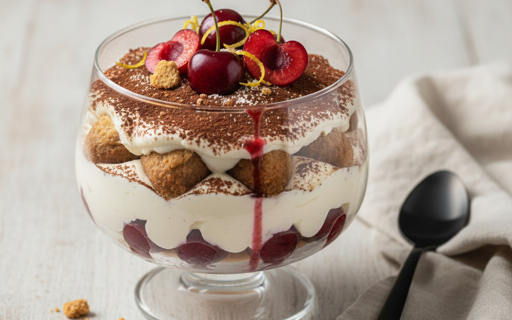 Herrliches Vegane Kirsch Keks Tiramisu