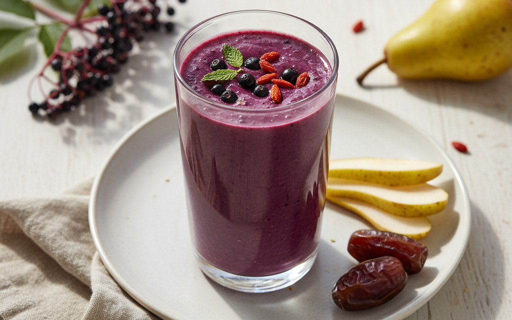 Veganer Holunder-Goji-Smoothie