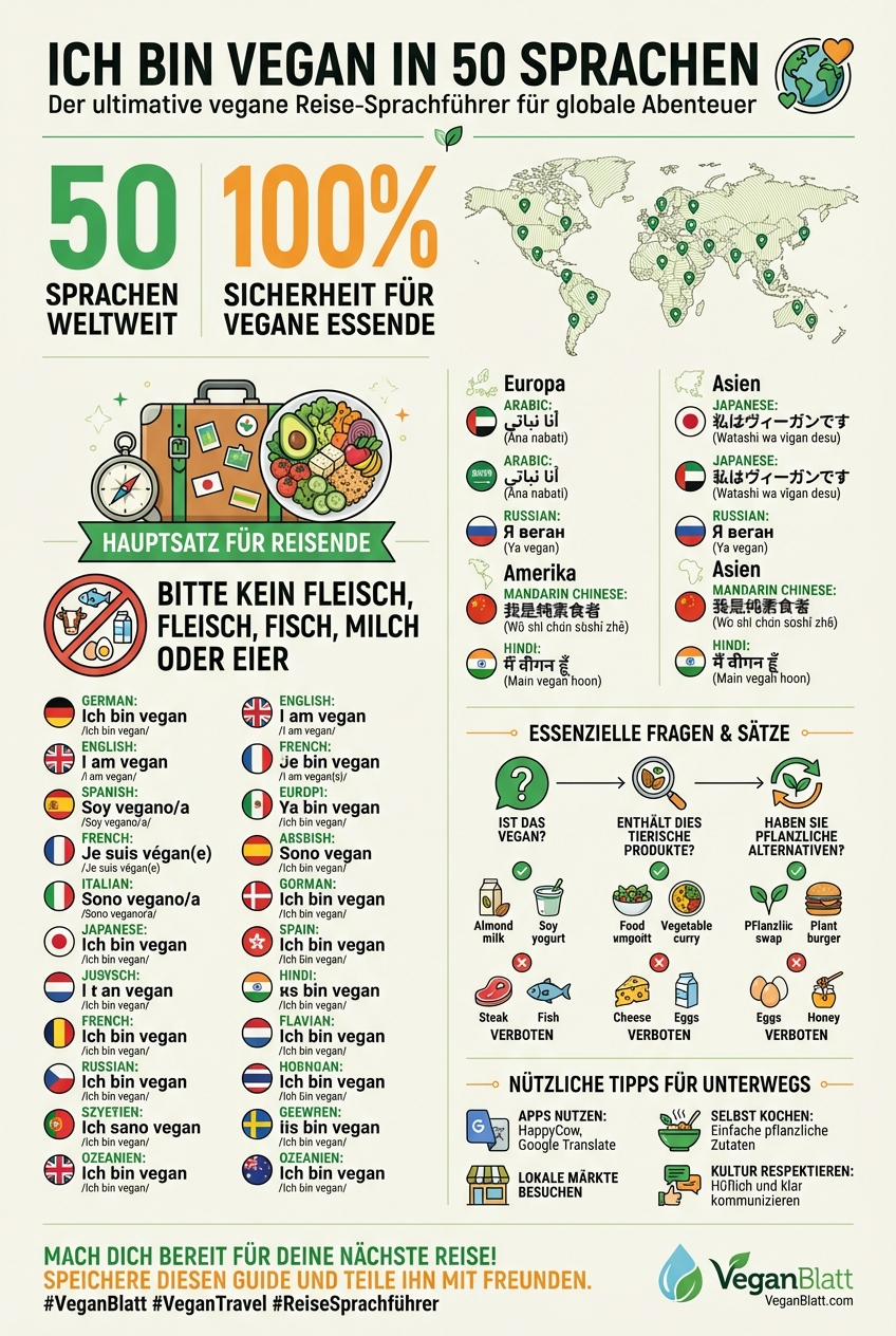 Infographic: Ich bin vegan in 50 Sprachen - Der vegane Reise-Sprachführer