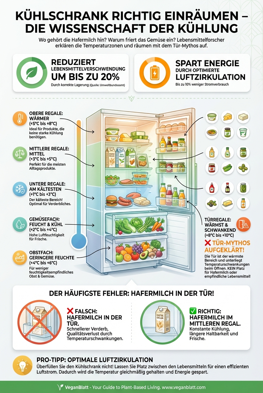 Infographic: Kühlschrank richtig einräumen - Die Wissenschaft der Kühlung