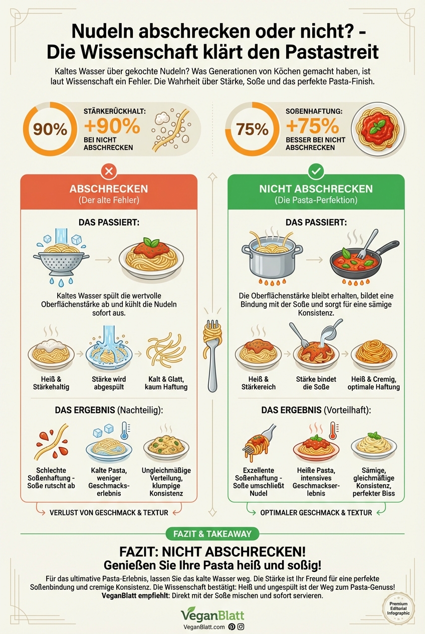 Infographic: Nudeln abschrecken oder nicht? - Die Wissenschaft klärt den Pastastreit