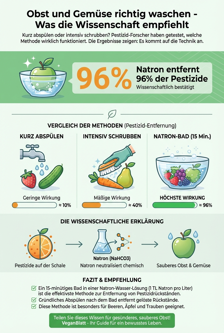 Infographic: Obst und Gemüse richtig waschen - Was die Wissenschaft empfiehlt