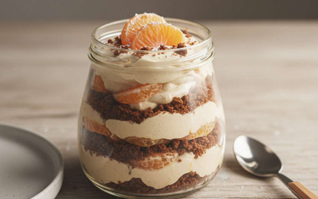 Lebkuchen veganer Mandarinen Schichtdessert