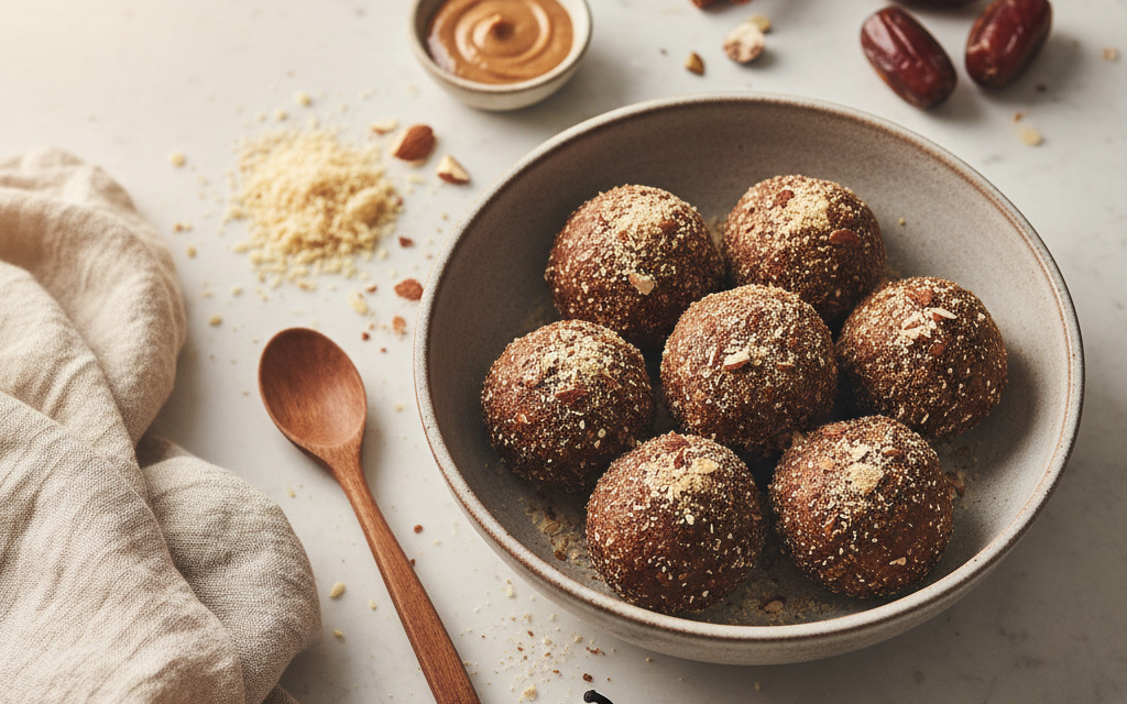 Vegane Mandel-Dattel-Kugeln