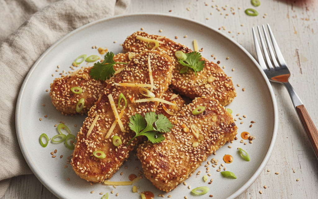 Sesam vegane Soja Schnetzel mit Miigan Soy Protex + Gewinnspiel