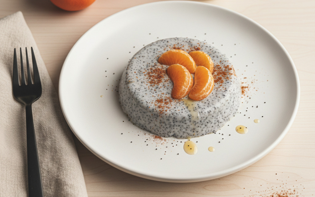 Mohn vegane Mandarinen Pudding