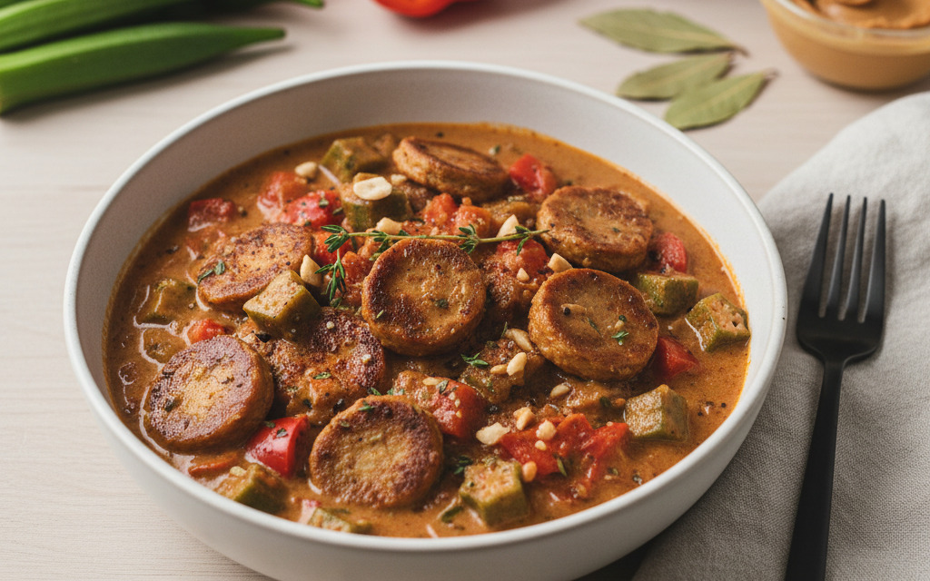 Veganer Okra-Erdnuss-Eintopf