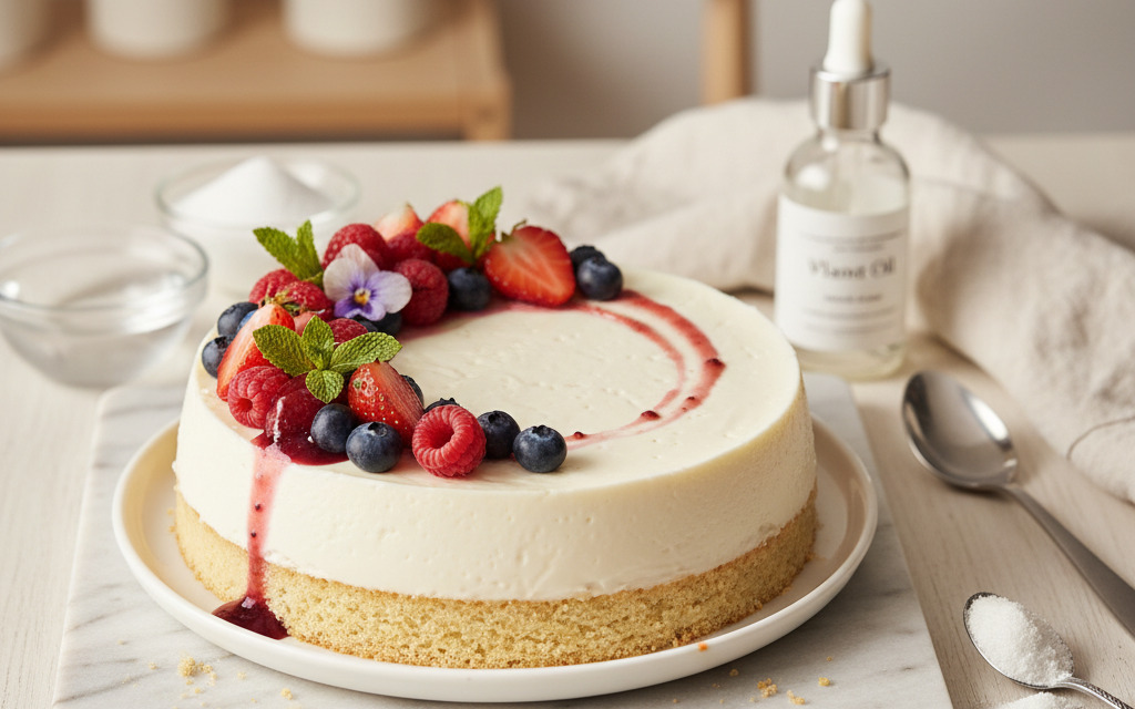 Sommerliche Vegane Panna Cotta-Torte von der leckerschmecker Küchenfee