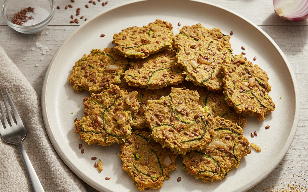 Vegane Rohköstliche Zucchini-Leinsamen-Cracker