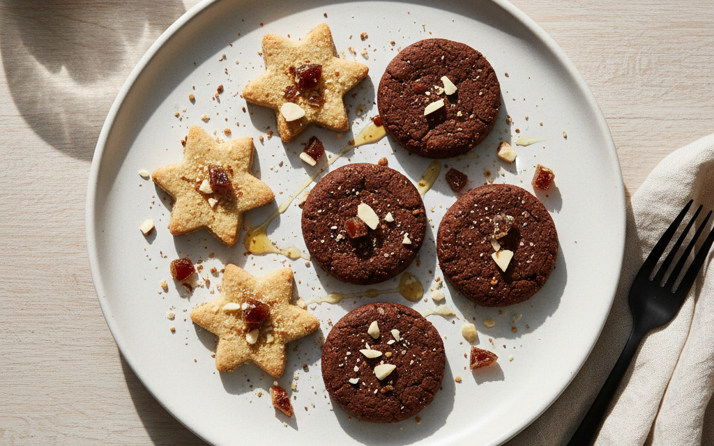 Helle Vegane und dunkle Rohkost Plätzchen