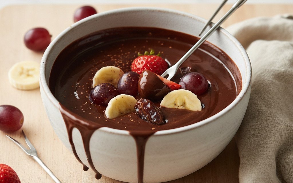 Vegane Rohköstliches Schokoladen-Fondue