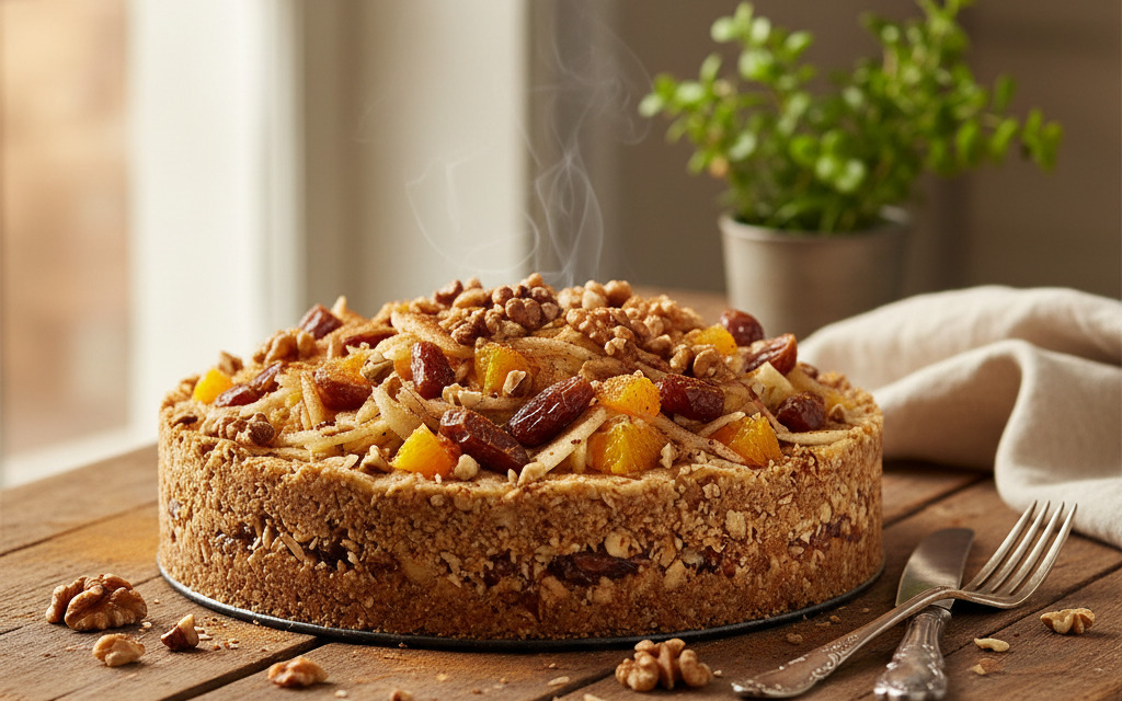 Veganer Herbstgenuss: Rohköstlicher Apfelkuchen