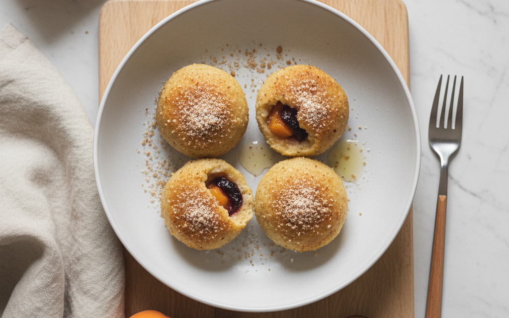Schnelle vegane Obstknödel