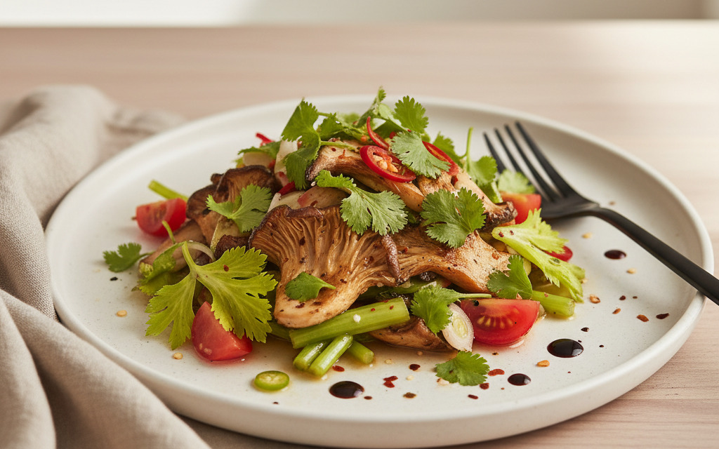 Veganer Thailändischer Pilz-Salat