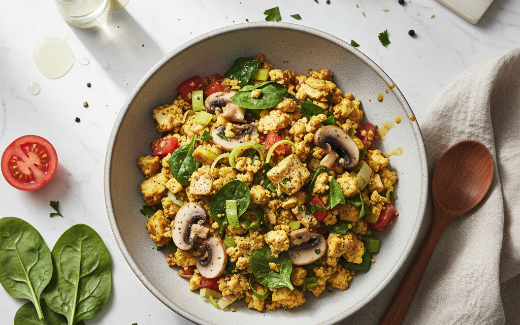 Buntes Vegane Tofu-Scramble