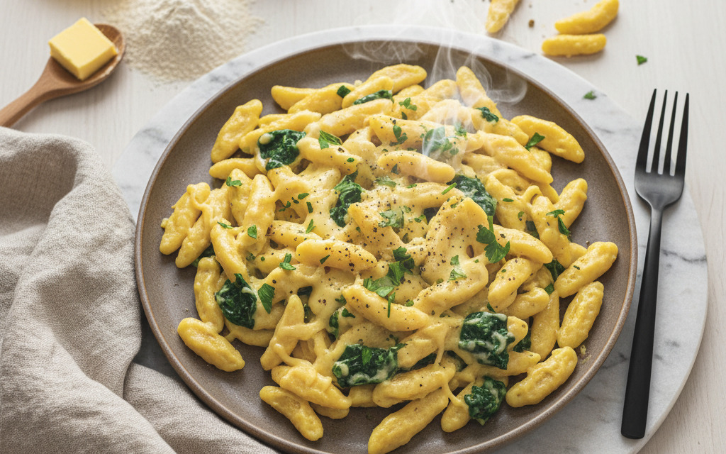 Vegane Käse-Spätzle