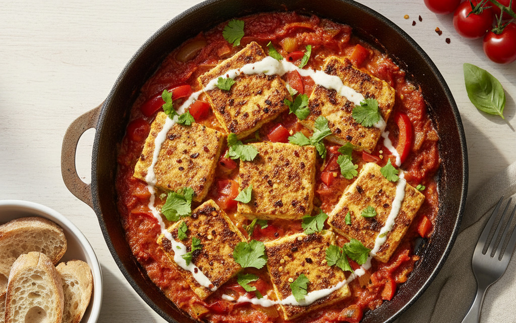 Vegane Shakshuka - Israelisches Frühstück mit Tofu