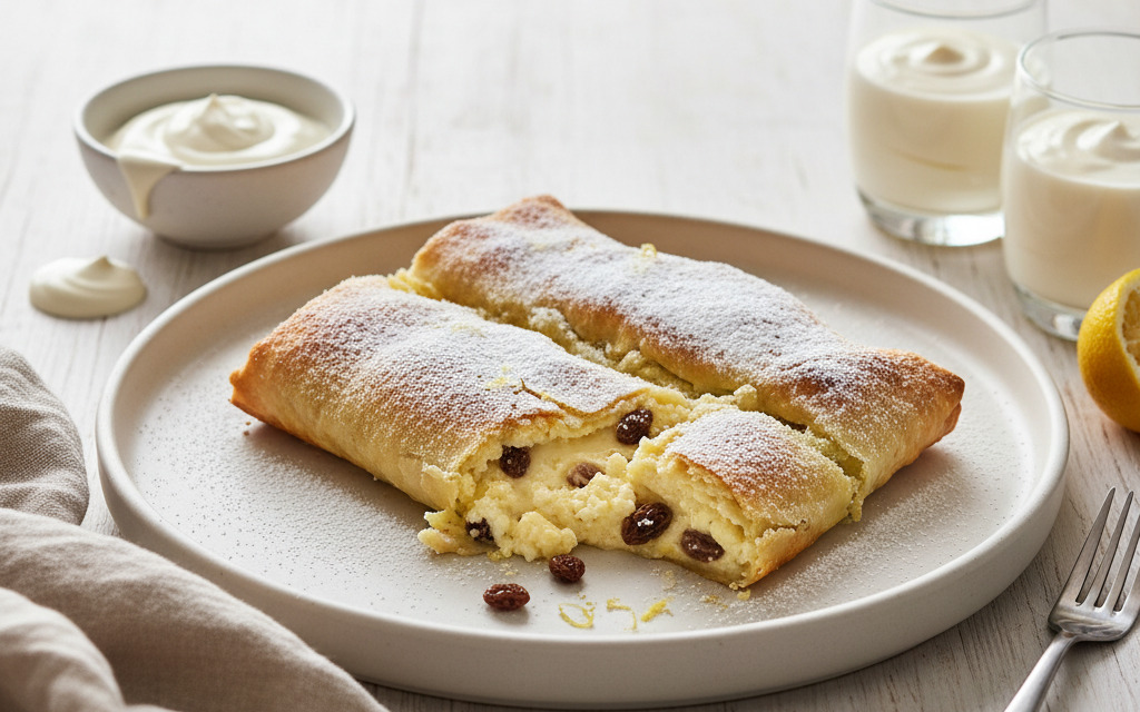 Veganer Topfenstrudel