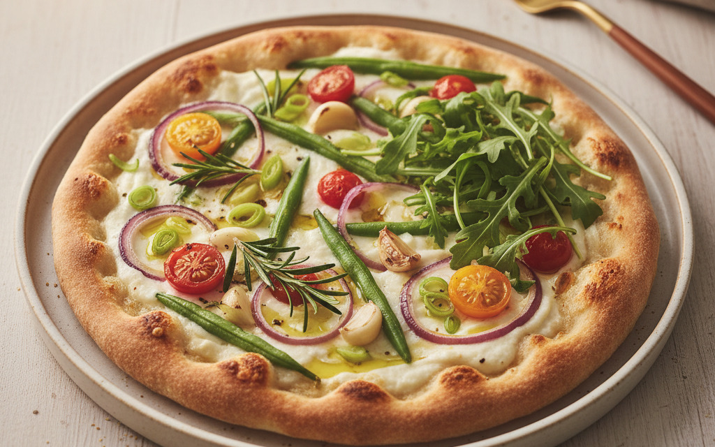 Vegane Weiße Pizza (Pizza bianca) mit Kokoscreme