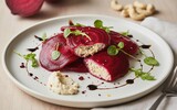 ai/ai rote beete ravioli mit cashew kaese fuellung