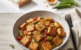 ai/ai tempeh auf okra gemuese