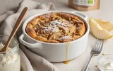 ai/ai veganer quark auflauf mit birnen pinienkernen